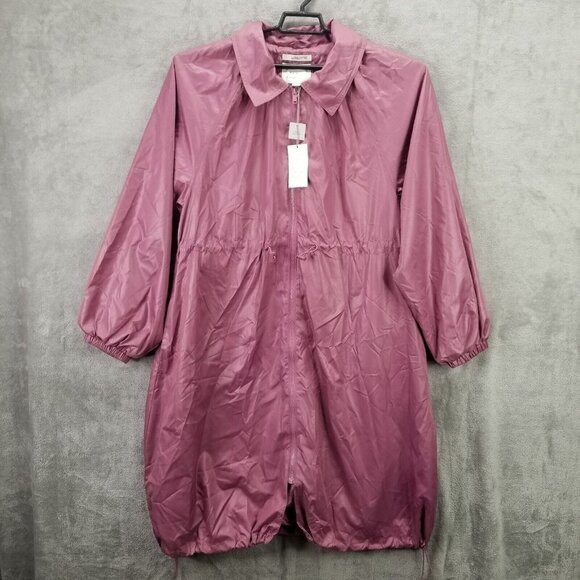 A New Day Rain Jacket Womens Long Sleeve Knee Length Femme Casual Waterproof - Picture 2 of 7
